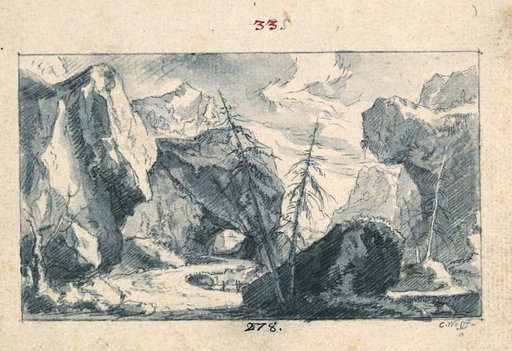High Mountain Landscape with a Rock Gate and Mountain Pass Road