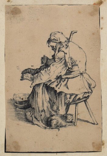 The Old Woman with the Cats after Callot (Lieure 503)