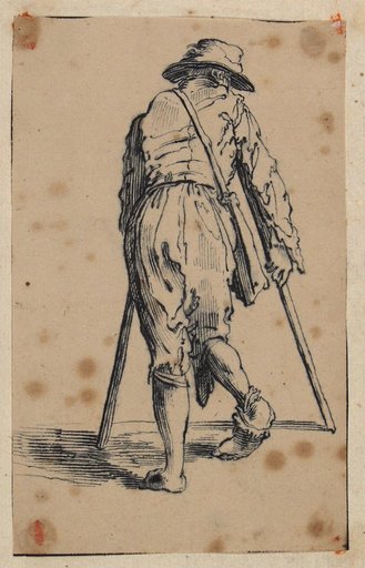The Beggar with Crutches, from Behind, after Callot (Lieure 483)