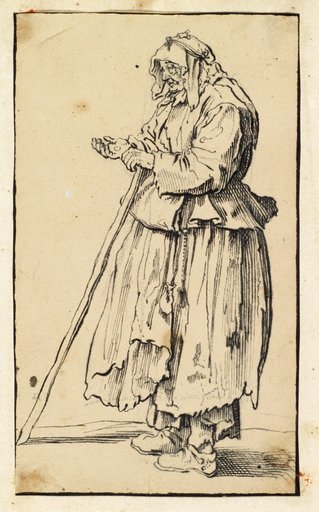 The Old Woman with the Open Hand after Callot (Lieure 501)