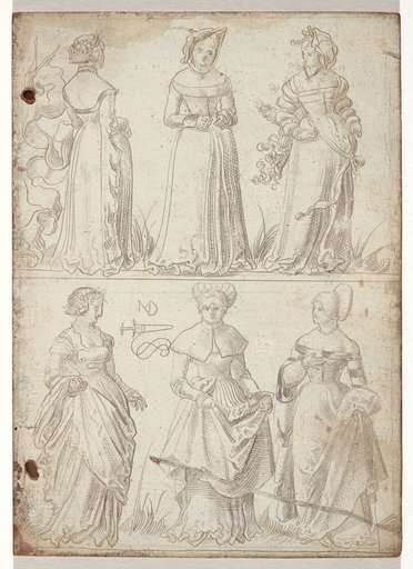 Six Female Figures (Writing Book I)