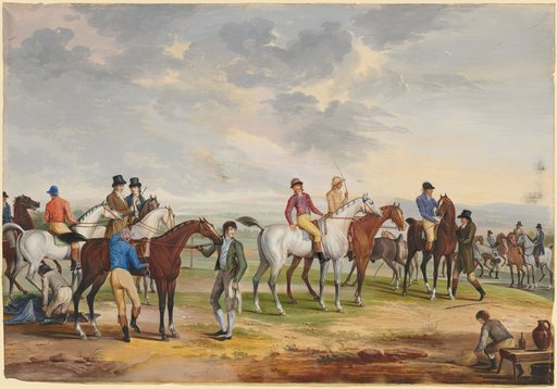 Preparation for a Horse Race: Mounting the Jockeys
