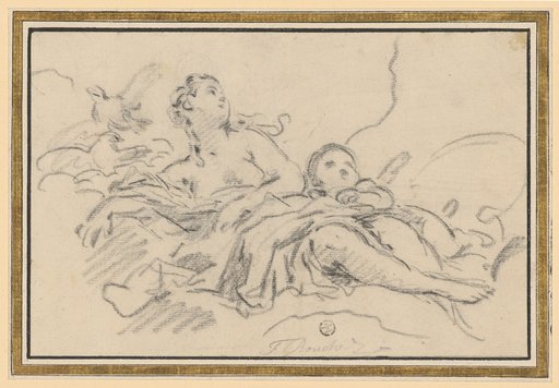 Venus and Amor on Clouds