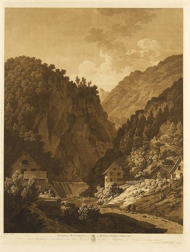 View of the Waterfall and Mill at Ragatz in Graubünden