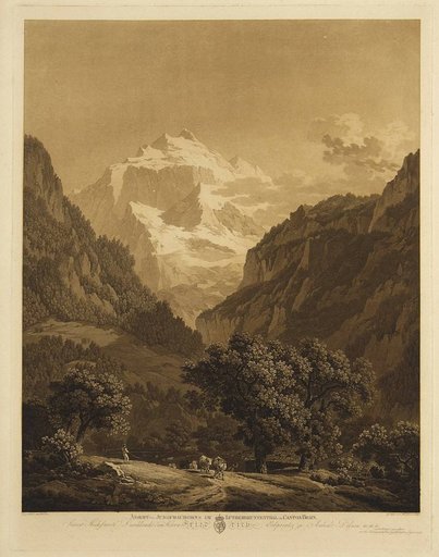 View of the Jungfrauhorn in the Lutherbrunnenthal in the Canton of Bern