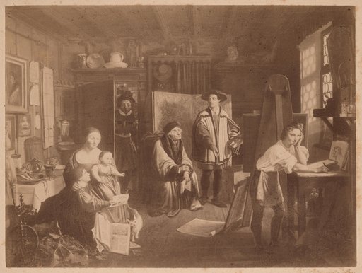 Photograph after the Painting Holbein in His Workshop