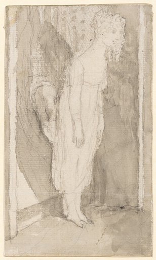Detail Sketch of Undine for the Painting "Kühleborn Brings Undine to the Fishermen" (Kunstmuseum Basel, Inv. 1895)