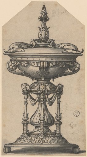 Lidded Vessel with Dolphins