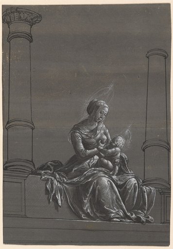 Mary with Child between Columns
