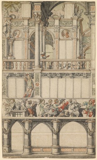 Design for a Facade Painting on the House "Zum Tanz" in Basel, Eisengasse Facade