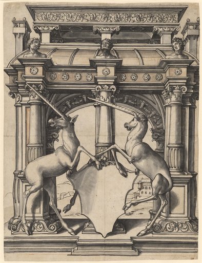 Roundel with Two Unicorns