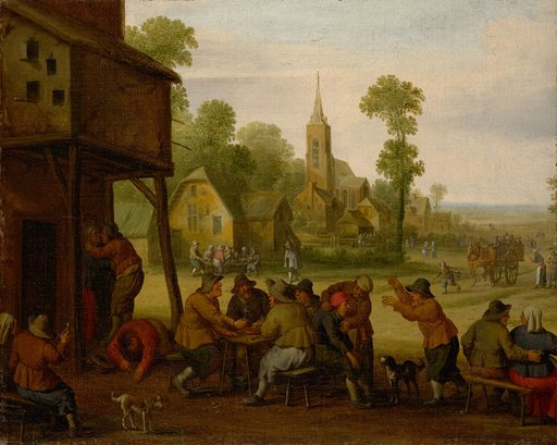 Peasants Drinking in Front of a Tavern