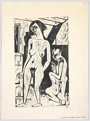 Standing Female Nude with Downcast Arms