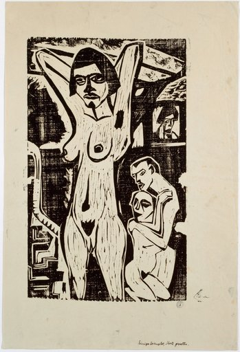 Standing Female Nude with Raised Arms