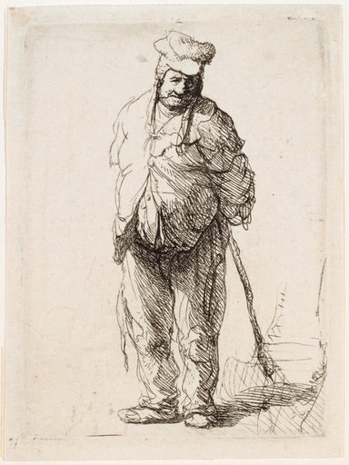 Ragged Peasant, Hands Behind Back, Holding a Stick (Ragged Fellow, Hands Behind Back, Holding a Stick)