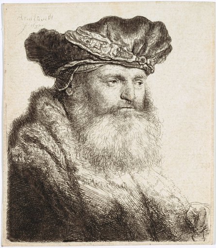Bearded Man with Velvet Cap and Jewel Brooch