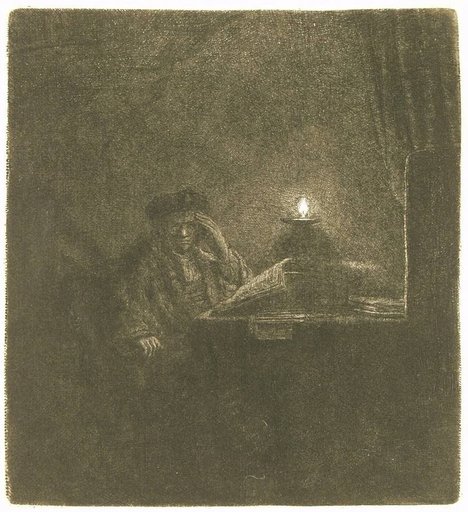 Pensive Man by Candlelight