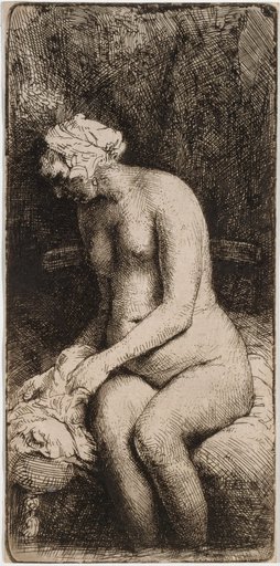 Nude Woman Outdoors with Her Feet in a Stream