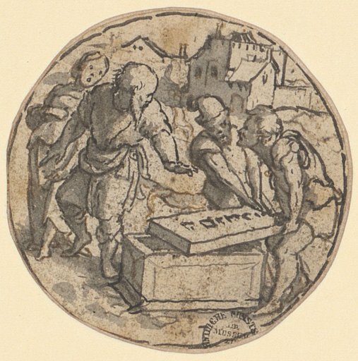 Raguel Closes the Sarcophagus of Tobias
