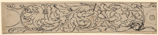 Frieze with Plant Ornaments and Grotesque Heads