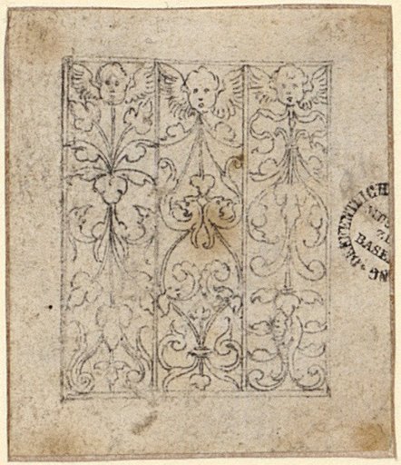Filling with leafy vines and angel heads