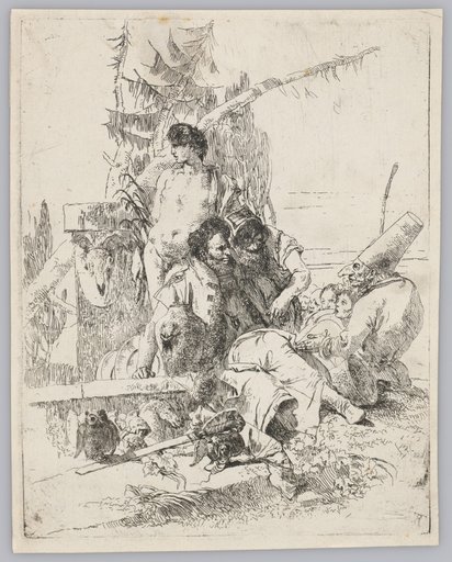 Pulcinella Speaks with Two Magi