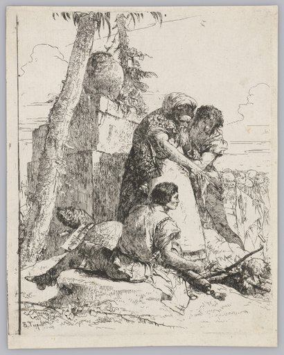 A Magus Shows Two Young Men a Burning Head