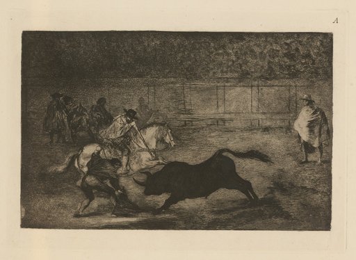 A Spanish Cavalier Breaking "Rejoncillos" with the Help of the Chulos