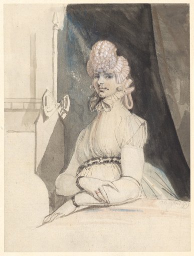Mrs. Fuseli, at a Table before a Niche with Curtain