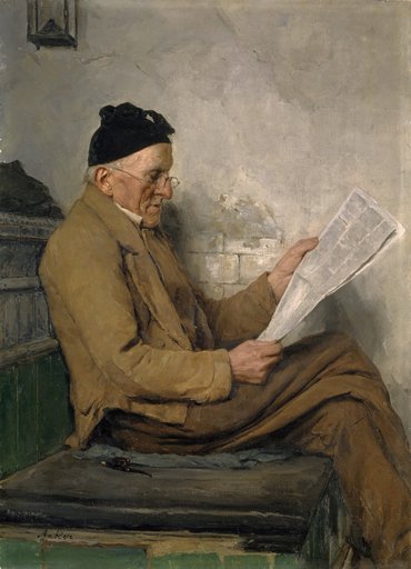 Peasant Reading on the Stove Bench