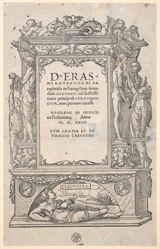Title Border with Cleopatra and Dionysius of Syracuse
