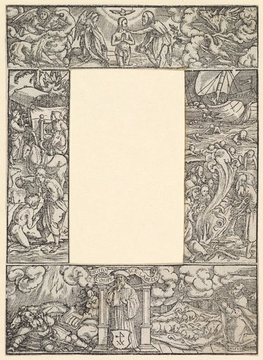 Title Border in Four Parts with the Baptism of Christ and Scenes from the Acts of the Apostles