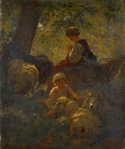 Children with Sheep