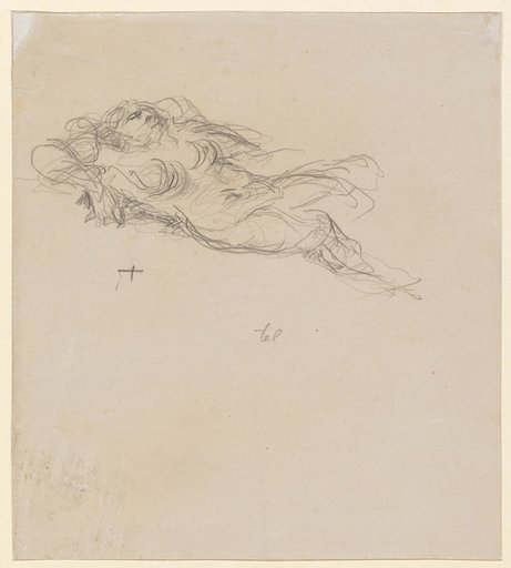 Study of a Reclining Female Nude (for "Bethsabée" or the watercolor "Le Réveil")