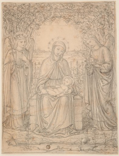 Mary with the Child Between Two Angels in a Cabbage Vault