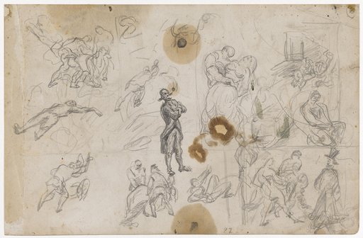Study Sheet with Several Scenes of Violence