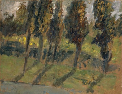 Autumnal Trees by a Watercourse