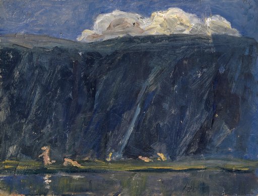 Mountain Lake with Naked Figures