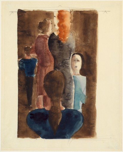 Four-Color Study for "Women's Staircase"