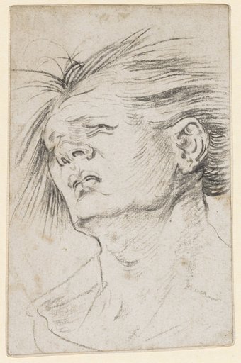 Head of a Man Leaning Backward, Distorted by Pain