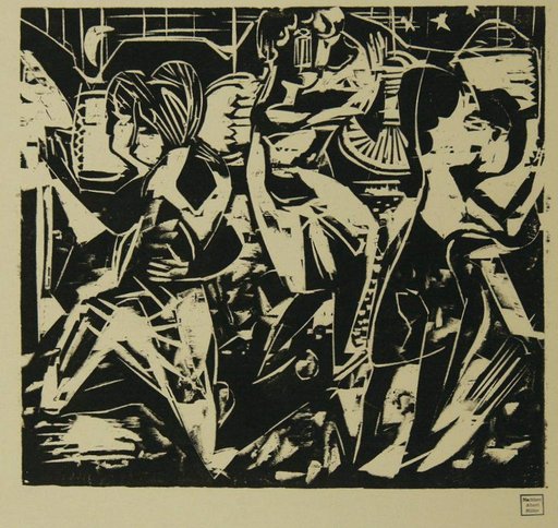 Dance I – Three Dancing Couples Under a Starry Sky