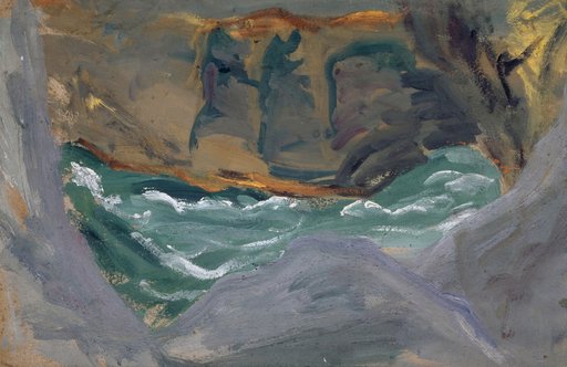 Sea Breakers in a Rocky Cleft