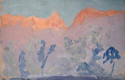 Mountain Range in the Evening Glow