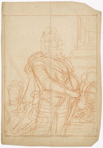 Design for a Half-Length Portrait of a Gentleman in a Wig and Iron Armor
