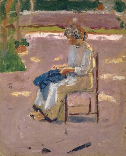 Sewing Woman Outdoors
