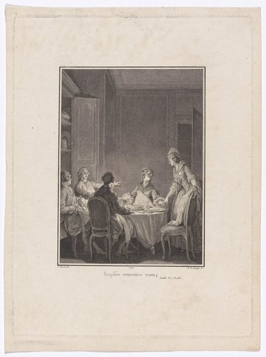 "Sophie remettez vous", Illustration to Jean-Jacques Rousseau's "Emile"