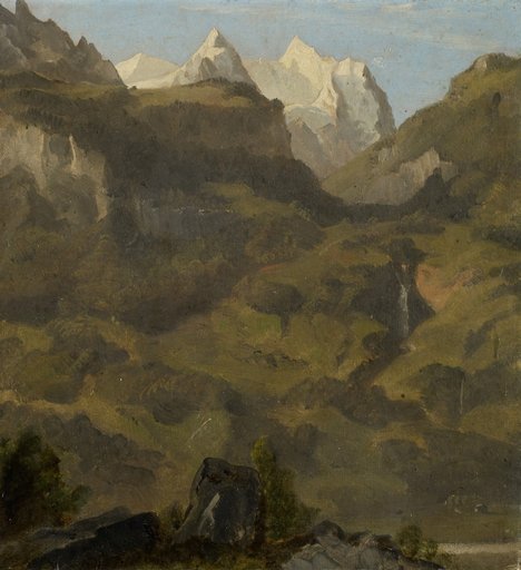 The Reichenbach Falls with the Wetterhorn