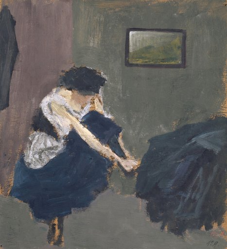 Woman Untying Her Shoes