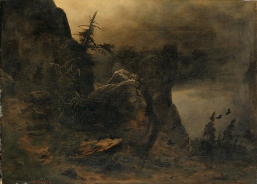 Rocky Slope with Weathered Firs