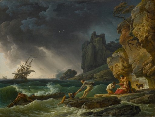Stormy Sea with Shipwrecked